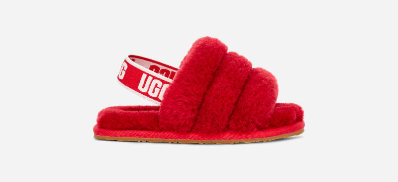 UGG Fluff Yeah Slide Open Toe for Kids in Red