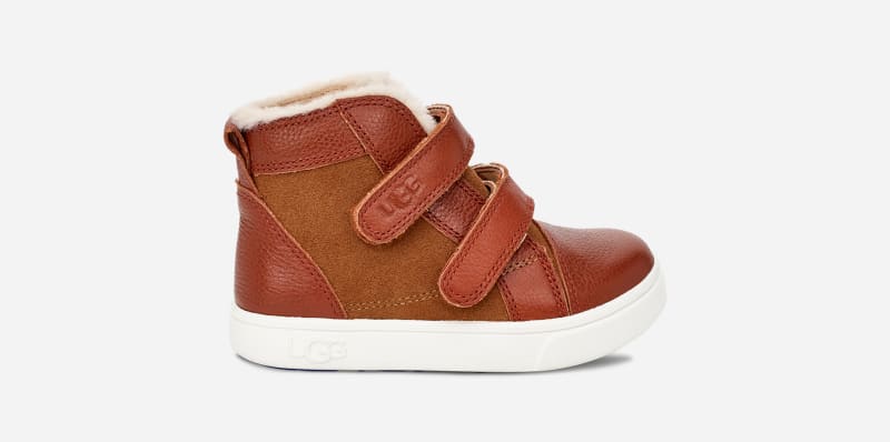 UGG Toddlers' Rennon II Leather/Suede Sneakers in Grey