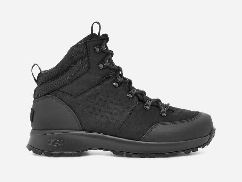 UGG Men's Emmett Boot Mid Leather Cold Weather Boots in Black