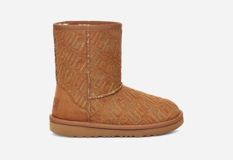 UGG Classic II Graphic Stitch Boot for Kids in Brown