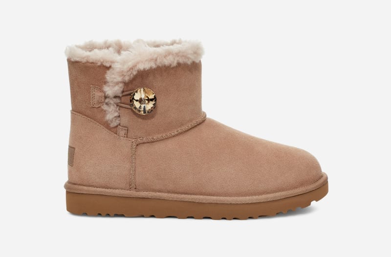 UGG Mini Bailey Button Gold Bling Boot for Women