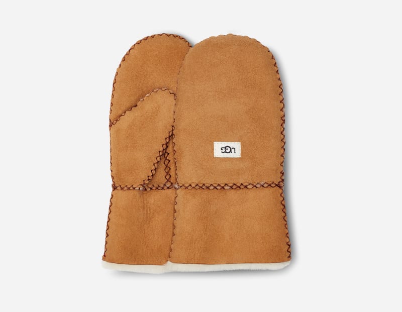 ugg sheepskin gants pour bébé in brown, taille 4/6 yrs, shearling