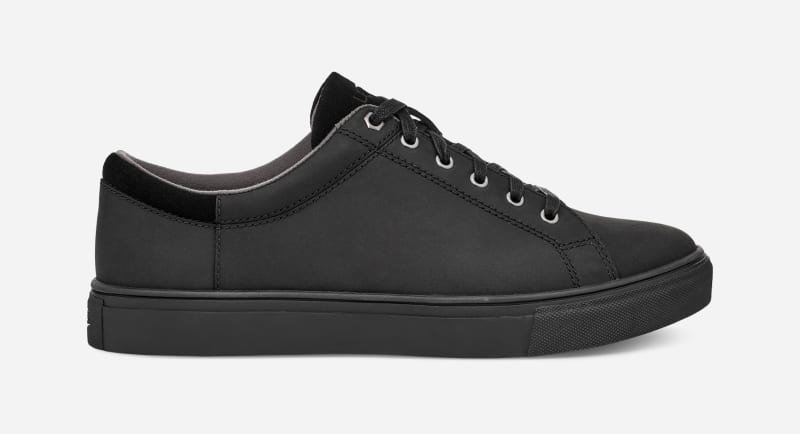 UGG Men's Baysider Low Weather Leather Sneakers in Black Tnl Leather