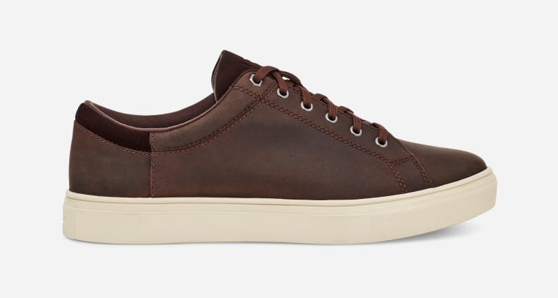 UGG Men's Baysider Low Weather Leather Sneakers in Grizzly Leather