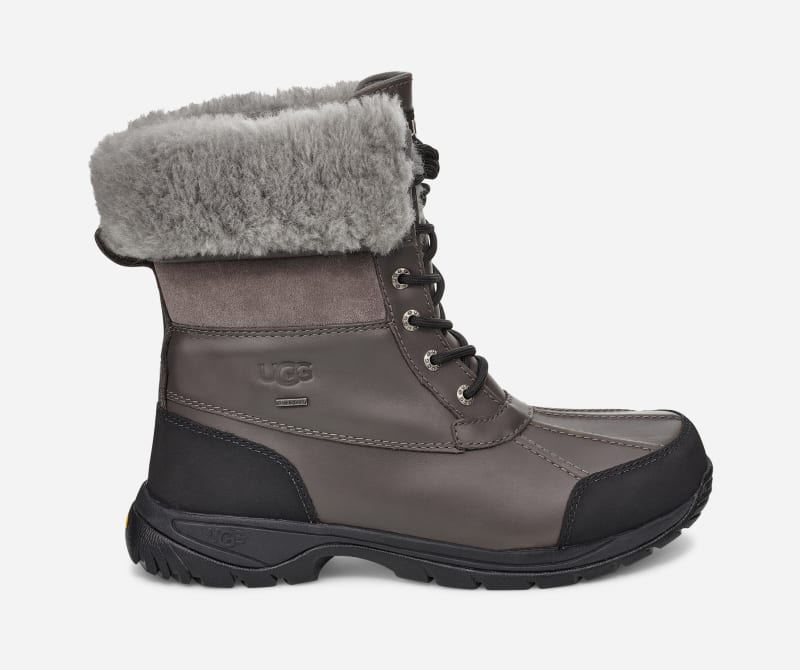 UGG Men's Butte Waterproof Leather Snow Boots in grey/, Size 8.5