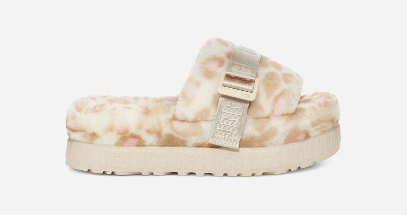 UGG Fluffita Panther Print Slide for Women in White