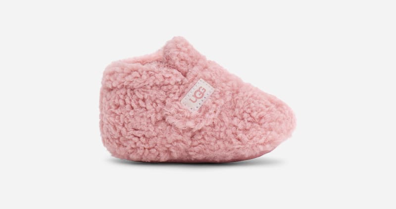 UGG Bixbee Terry Cloth Bootie in Shell Curly Faux Fur
