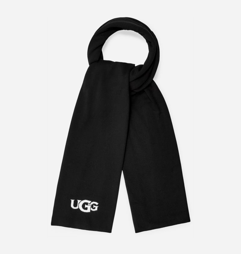 UGG W Intarsia Logo Knit Scarf