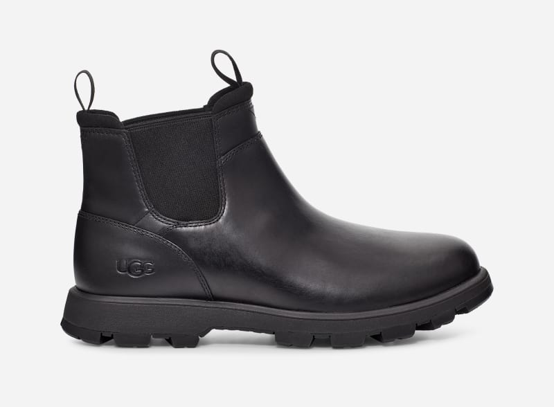 UGG Men's Hillmont Chelsea Leather Cold Weather Boots in Black Leather