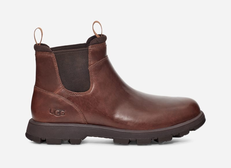 UGG Men's Hillmont Chelsea Leather Cold Weather Boots in Chestnut Leather