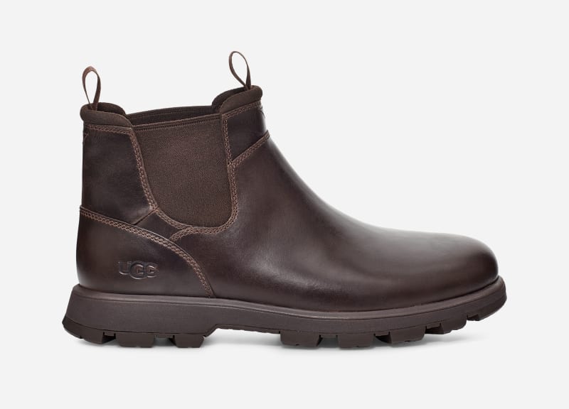 UGG Men's Hillmont Chelsea Leather Cold Weather Boots in Grizzly Leather