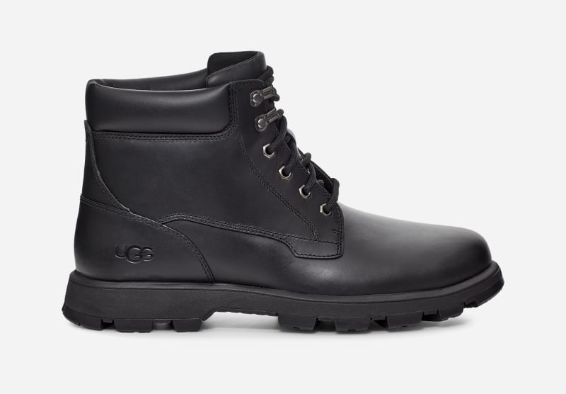 UGG Men's Stenton Leather Cold Weather Boots in Black Leather