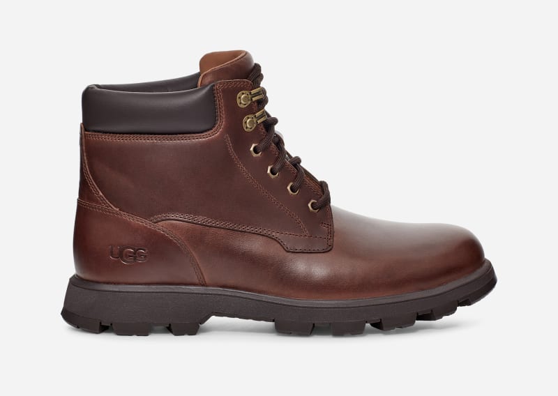 UGG Men's Stenton Leather Cold Weather Boots in Chestnut Leather