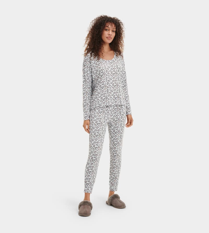 UGG Birgit Print Pyjama Set for Women in Grey Leopard