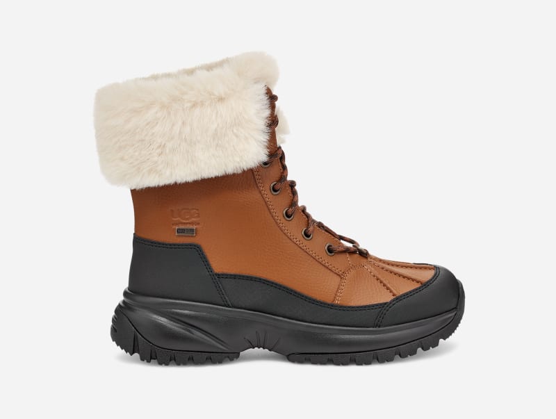 UGG Women's Yose Fluff Nubuck Cold Weather Boots in Brown