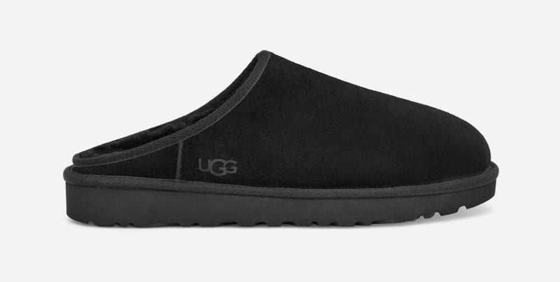 UGG Men's Classic Slip-On Sheepskin Slippers in Black
