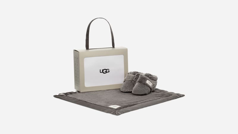 UGG Bixbee Bootie and Lovey Blanket for Kids in Grey
