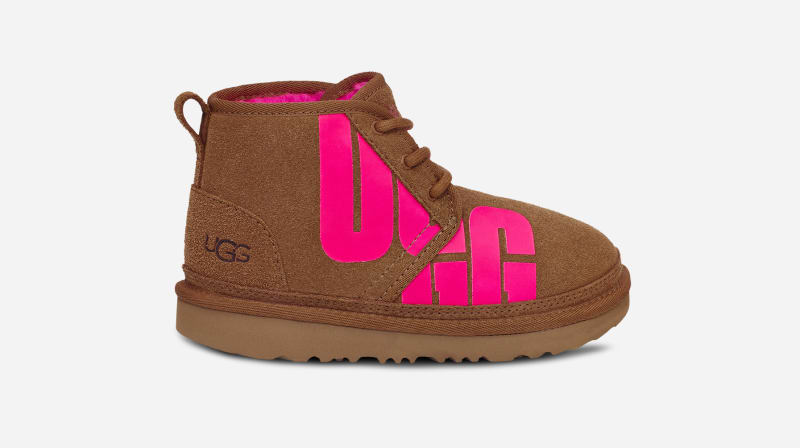 UGG Neumel Broken Logo Boot for Kids in Brown