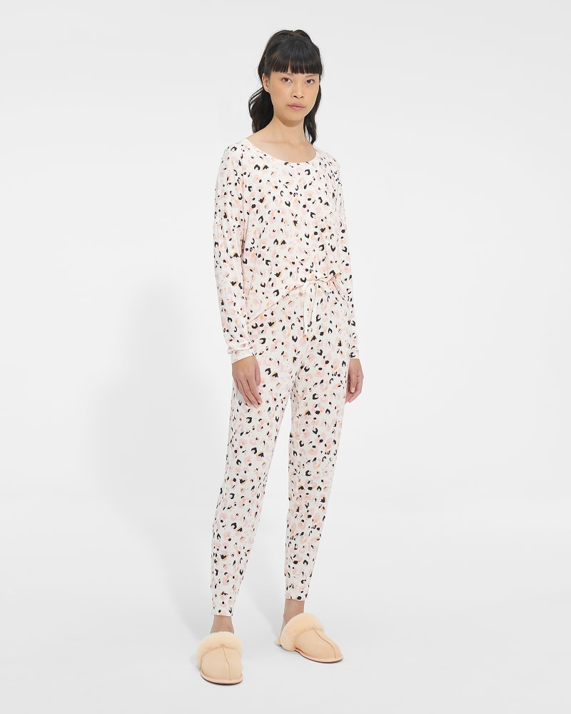 UGG Birgit Print Pyjama Set for Women in Cream Painted Leopard