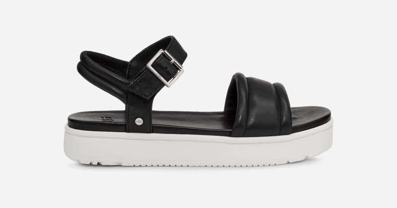 UGG Women's Zayne Ankle Strap Leather Sandals in Black Leather