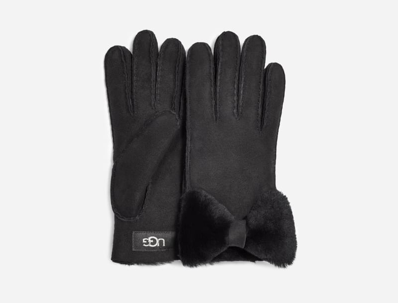 UGG Sheepskin Bow Glove in Black, Taille S, Shearling product