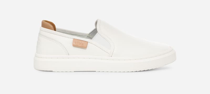 UGG Women's Alameda Slip On Leather Sneakers in Bright White