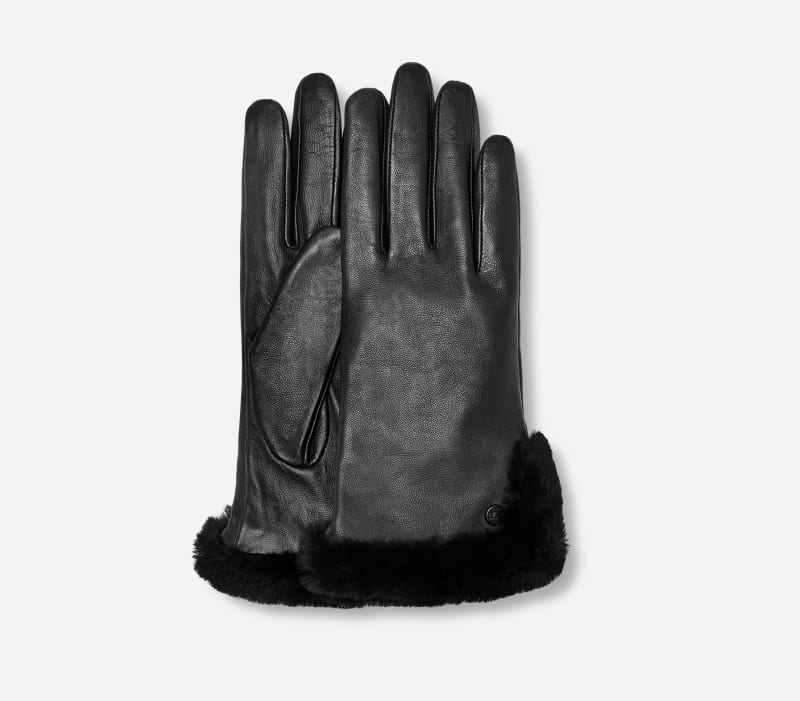UGG Women's Leather Sheepskin Vent Glove Gloves in Black