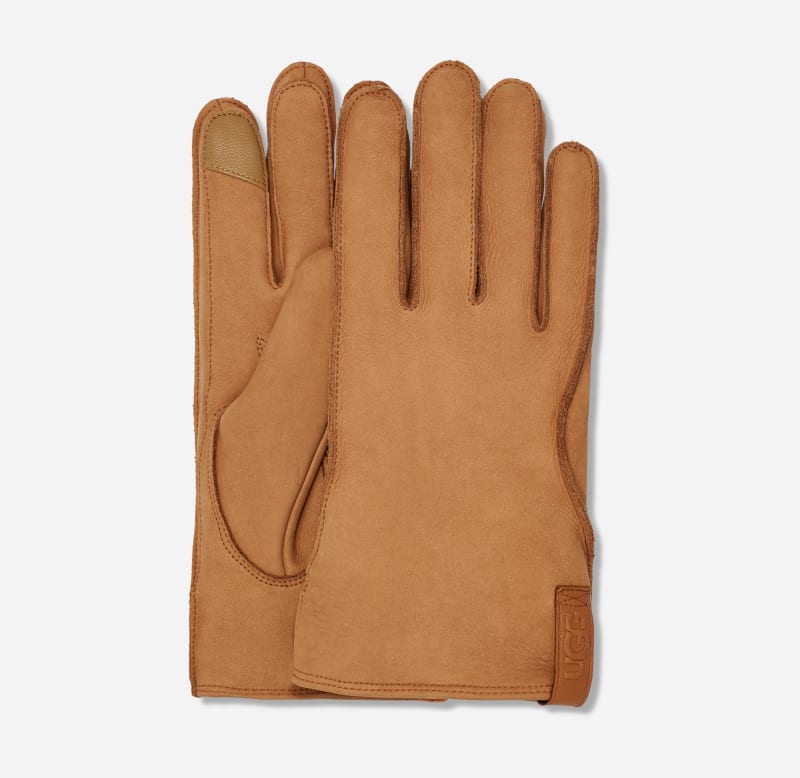 UGG Leather Clamshell Logo Glove for Men | UGG EU in Brown