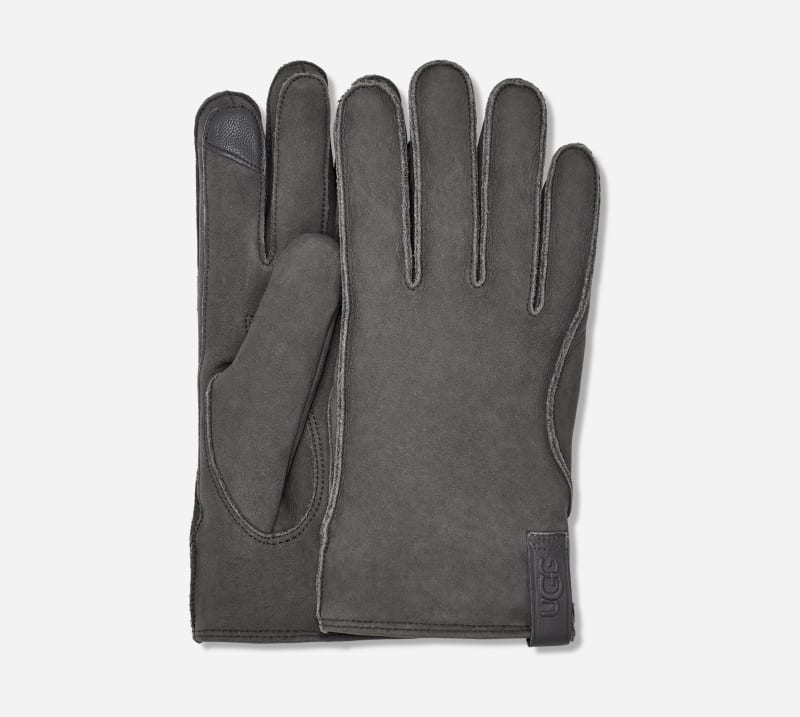 UGG Leren handschoenen met schelp-logo voor Heren in Grey