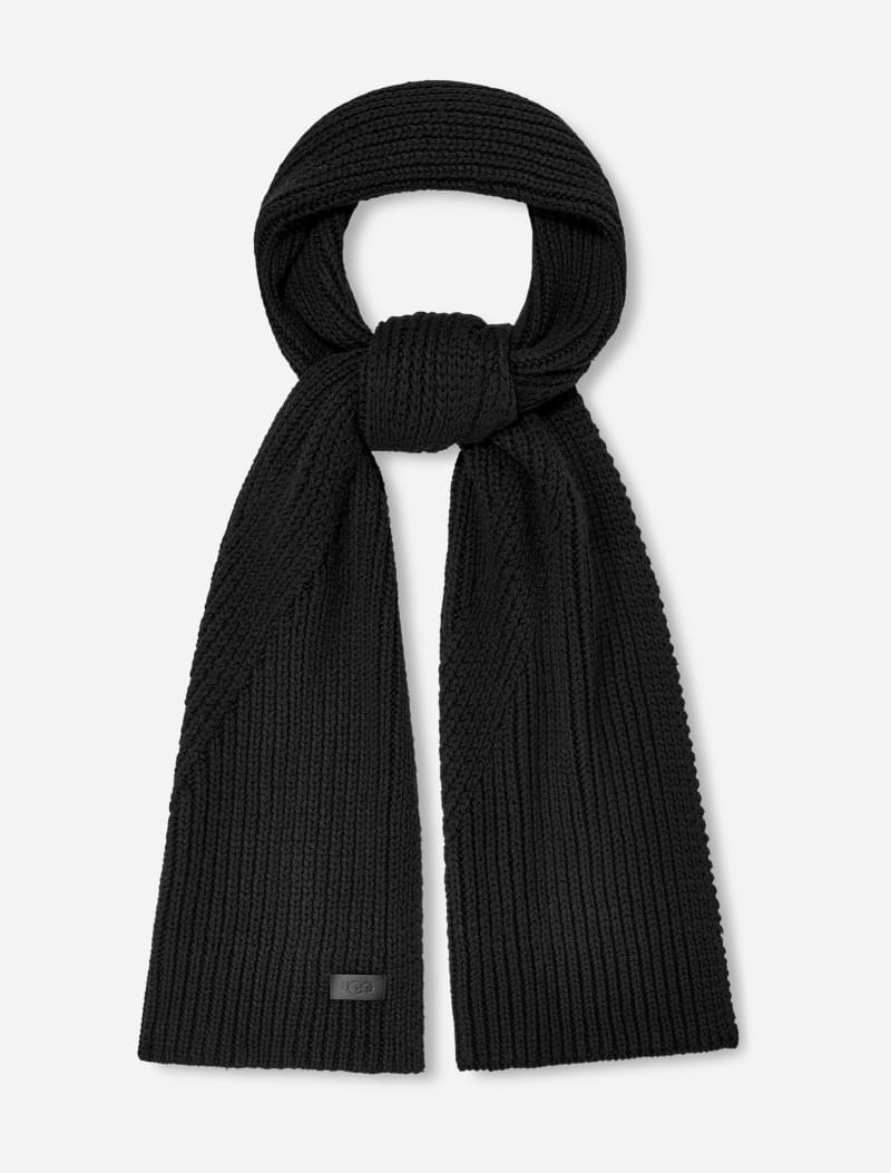 UGG Knit Ribbed Scarf for Men in Black