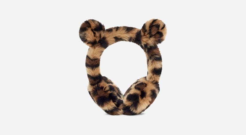 UGG Faux Fur Earmuff for Kids in Natural Spotty