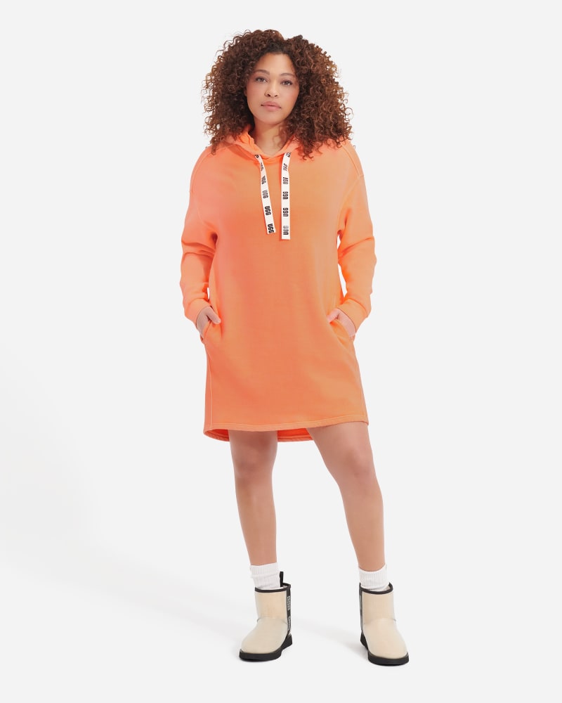 UGG Aderyn Hoodie Dress pour Femme in Orange Sherbert