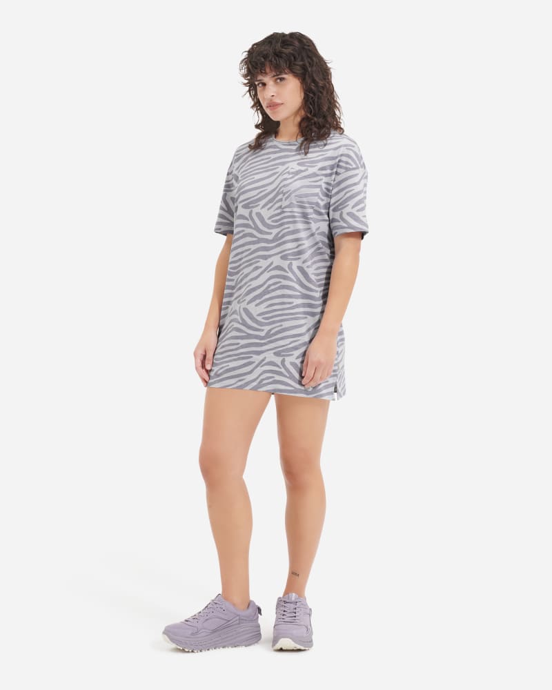 UGG Delcine Tee Shirt Nightdress for Women in Cloudy Grey Zebra