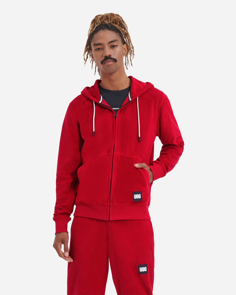 UGG Sweat à capuche zippé Forster pour Homme in Red