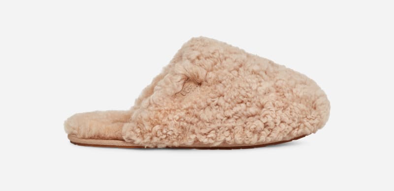 UGG Women's Maxi Curly Slide Sheepskin Slippers in Sand