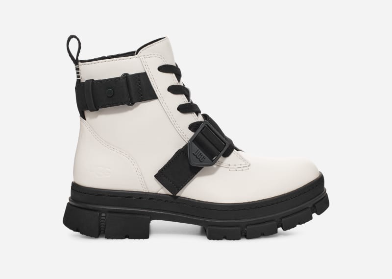 UGG Women's Ashton Lace Up Leather Boots in White