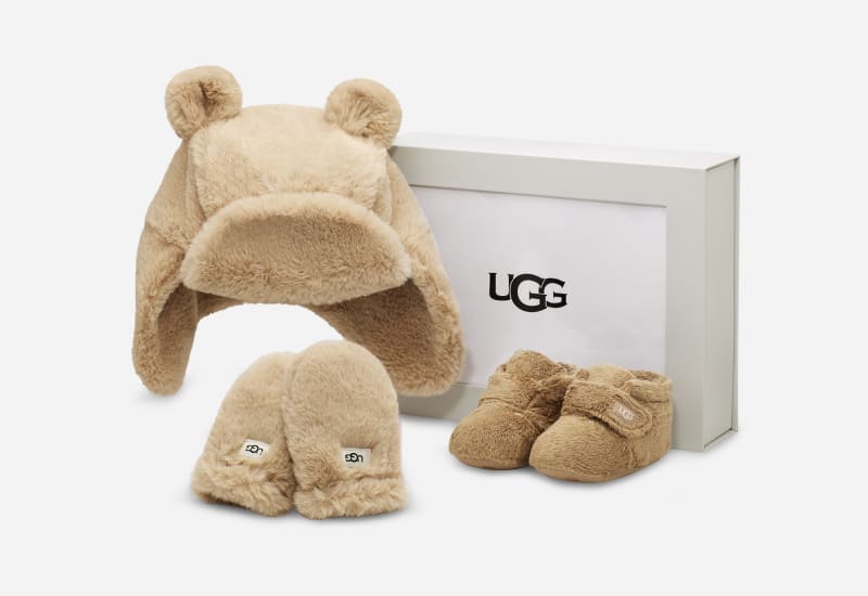 UGG Bixbee Hat and Mitten Set for Kids in Blond