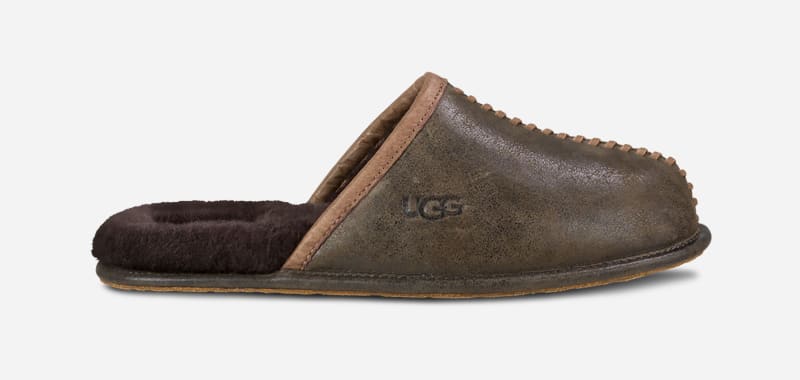 UGG Idris Chaussons pour Homme in Brown, Taille 48.5, Cuir