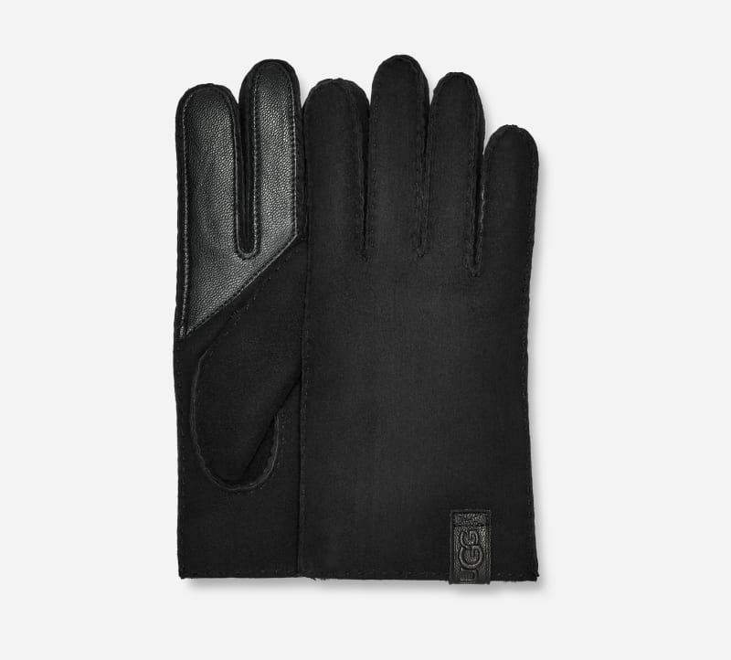 UGG Sheepskin handschoenen met overhandse stiknaden voor Heren in Black