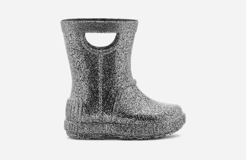 UGG Toddlers' Drizlita Glitter Synthetic Rain Boots in Glitter Grey