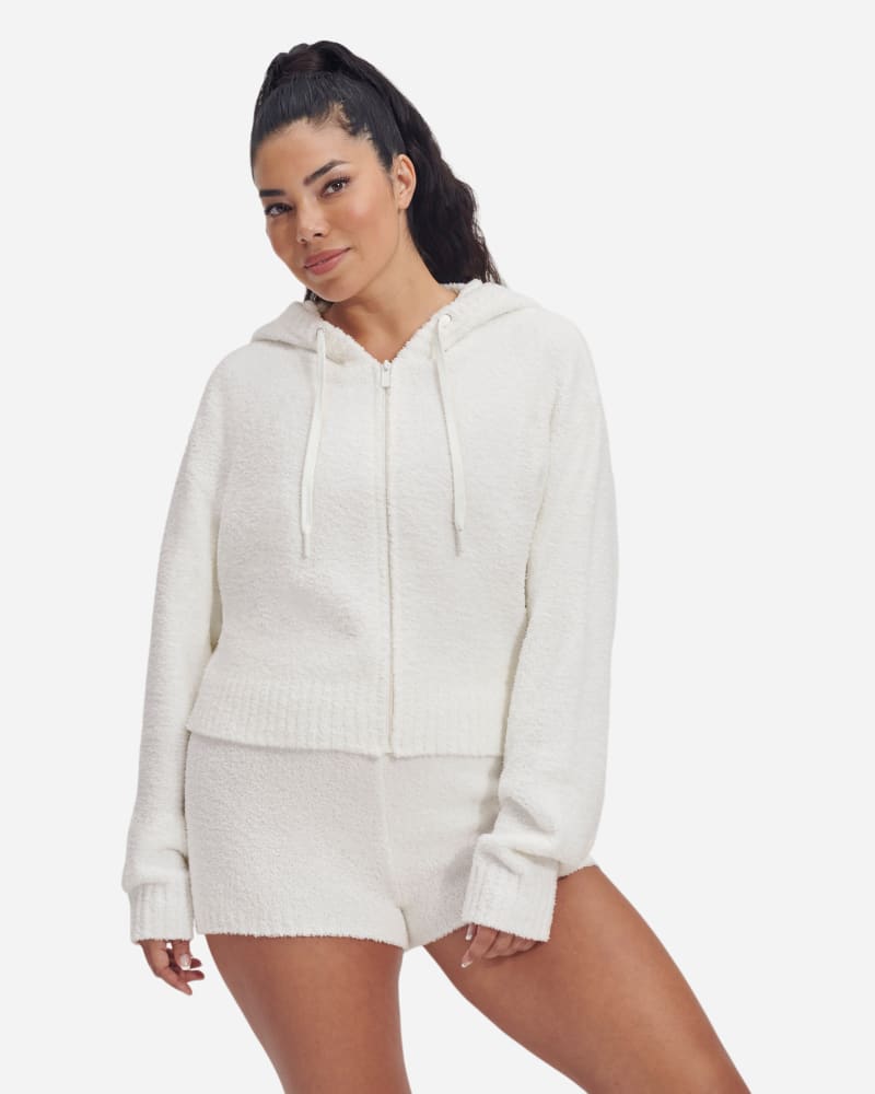 UGG® Hana Zip-hoodie voor dames  in Cream, Maat XS, Polyester