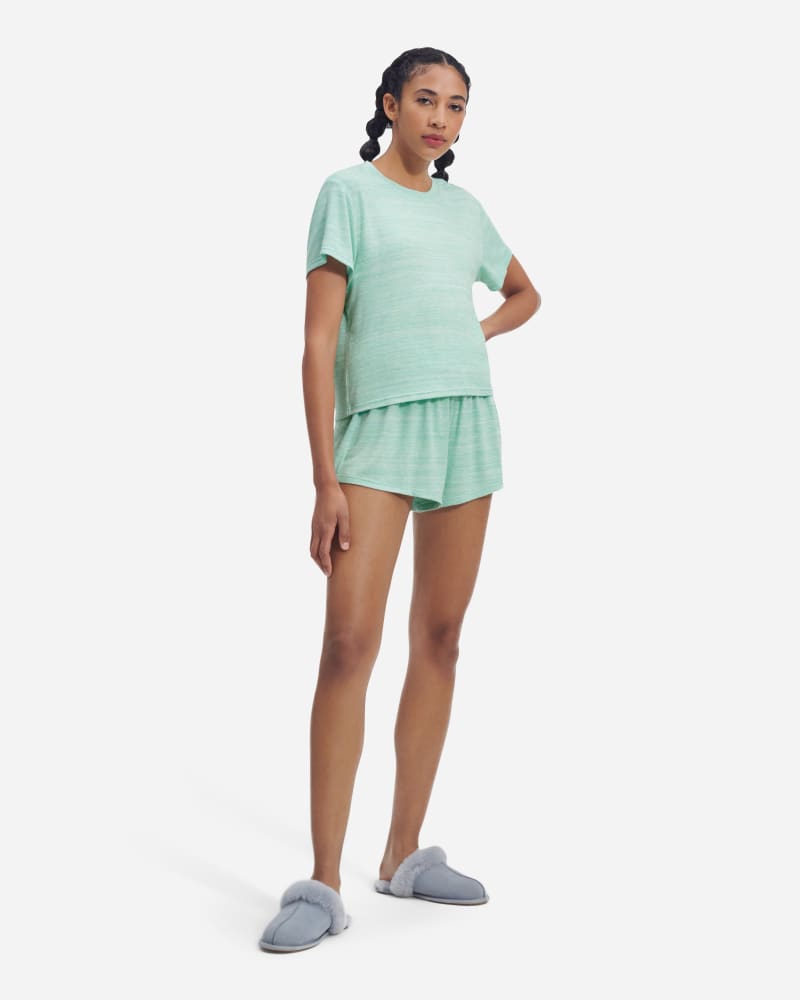 UGG Aniyah Top & Short Set for Women in Clear Green Multi Heather