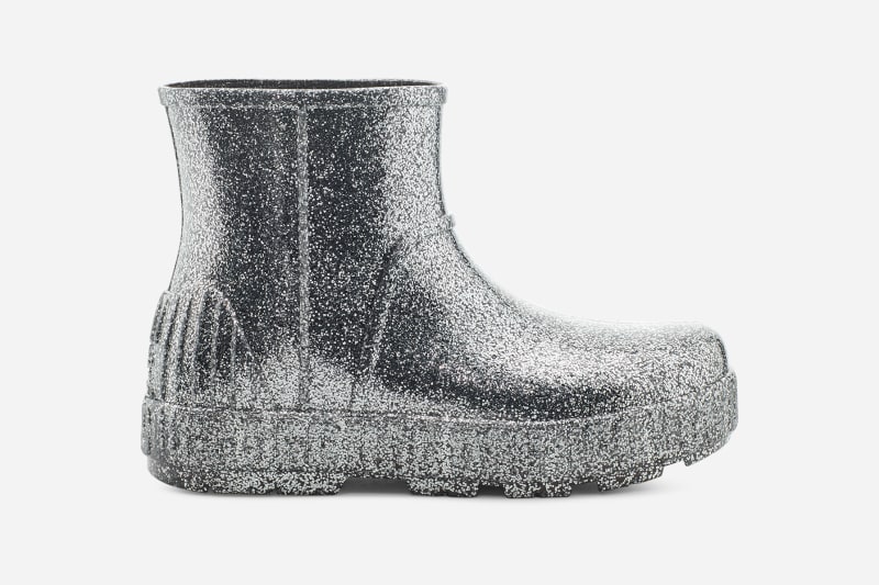 UGG Women's Drizlita Glitter Synthetic/Glitter Rain Boots in Glitter Grey