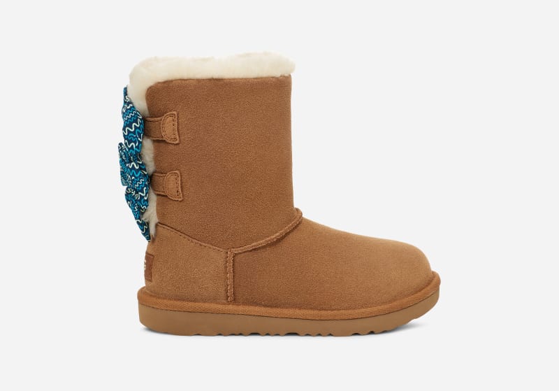 UGG Bailey Bow Squiggles Boot in Brown
