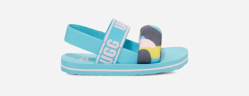 UGG Toddlers' Zuma Sling Camopop Nylon Sandals in Summer Sky