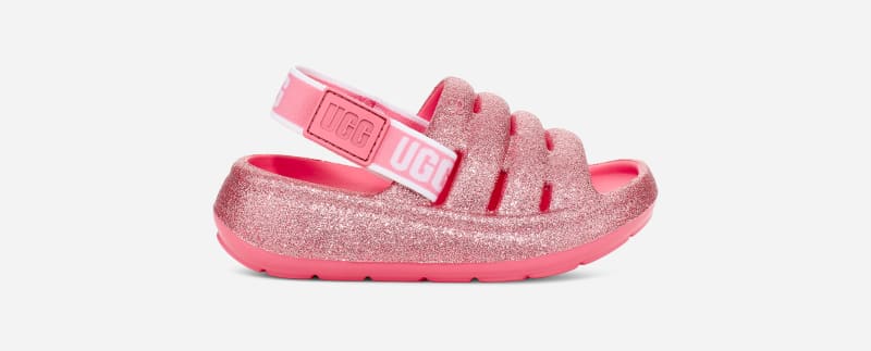 ugg mule sport yeah glitter pour grand enfant in pink, taille 23.5