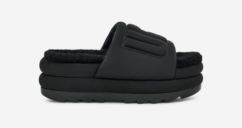UGG Maxi Graphic Slide for Women in Black