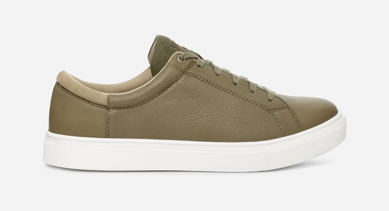 UGG Baysider Low Weather Basket pour Homme in Moss Green Leather
