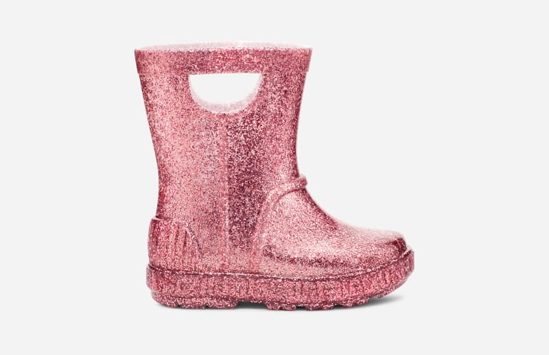 UGG Toddlers' Drizlita Glitter Synthetic Rain Boots in Glitter Pink