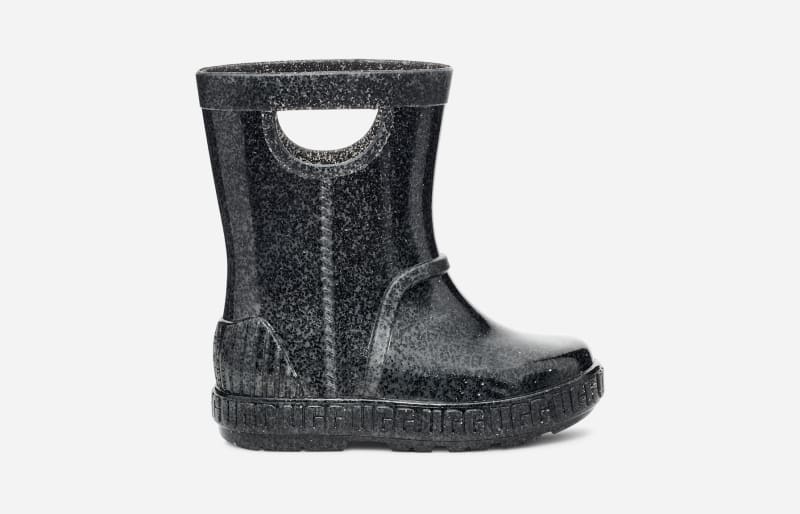 UGG Toddlers' Drizlita Glitter Synthetic Rain Boots in Glitter Black